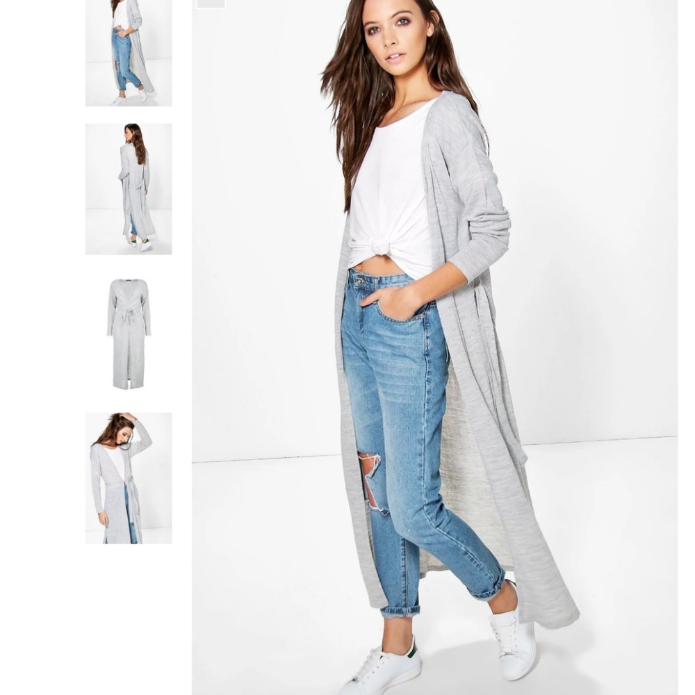 Boohoo Belted Longline Cardigan